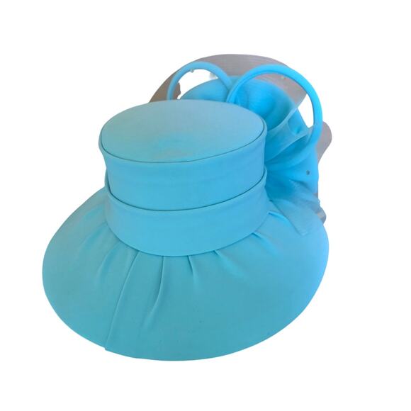 NWT Tania Belle, electric blue tulle and rhinestones hat;   #28‎ main image 4
